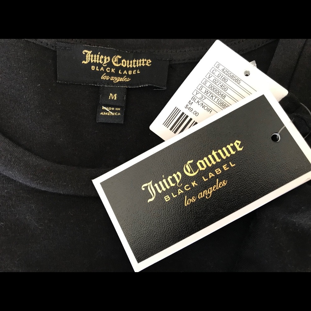 Juicy Couture T-Shirt Medium Black Label LA - Picture 3 of 8